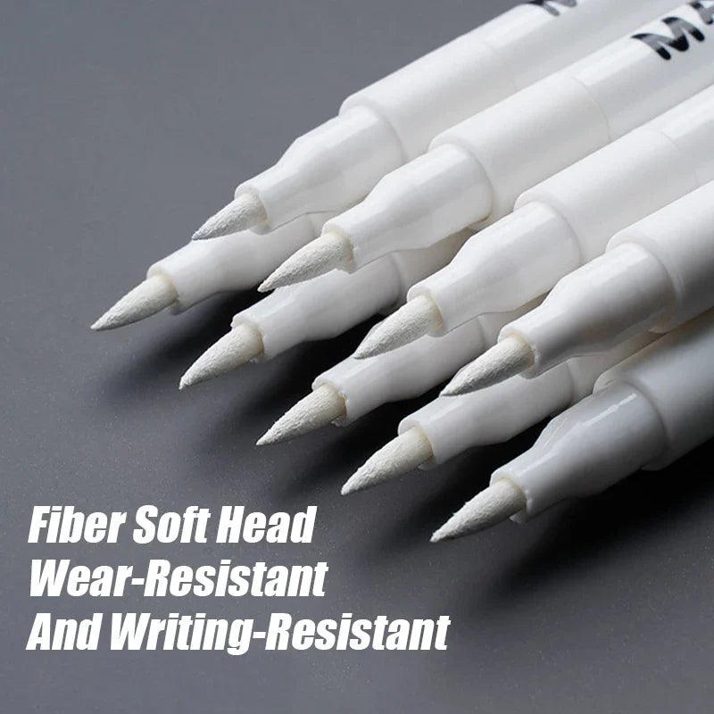 White Acrylic Paint Marker Set Waterproof & Quick-Drying for DIY Art & Fabric