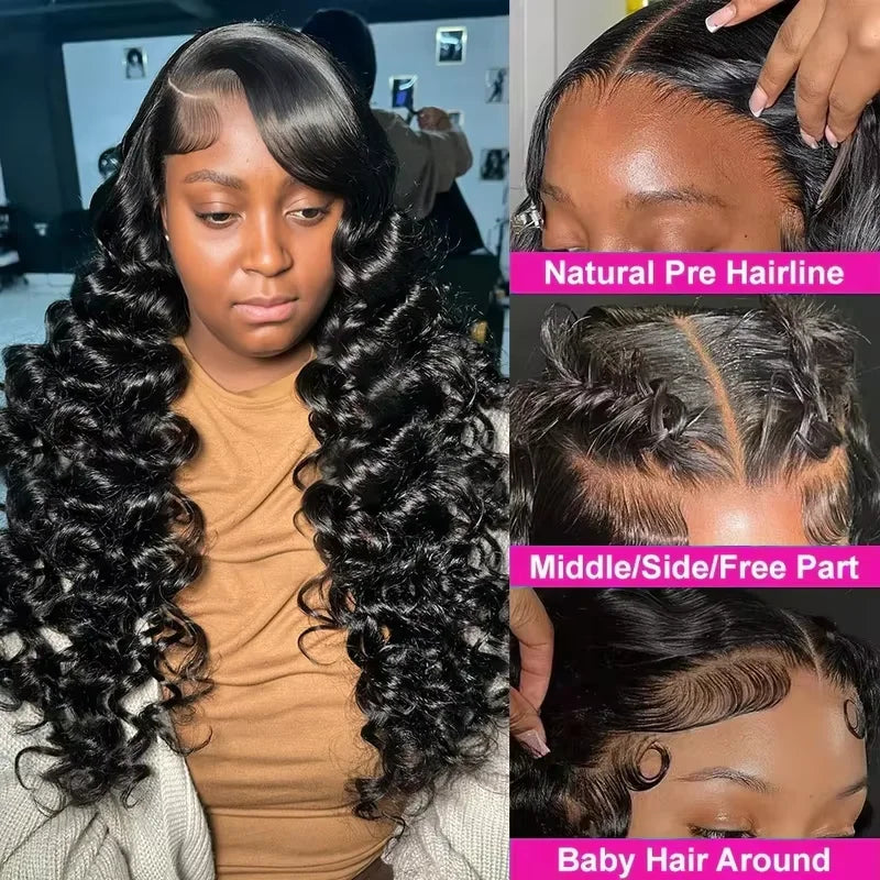 Loose Deep Wave HD Lace Front Wig 28-32 Inches Brazilian Remy Human Hair