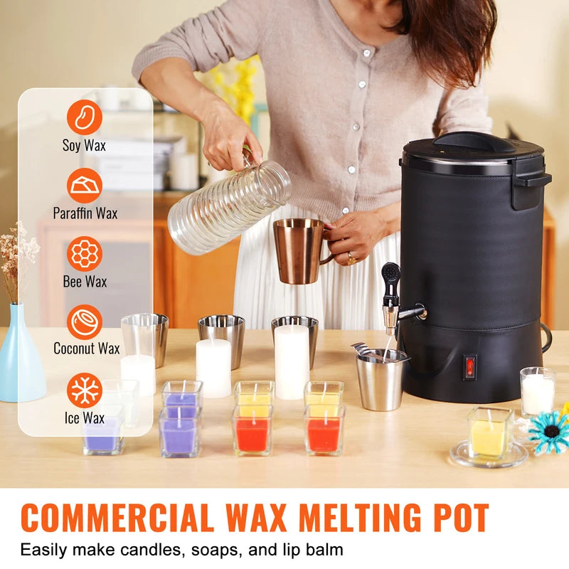Large Capacity Wax Melter for Candle Making 6.5L & 10L Electric Melting Pot