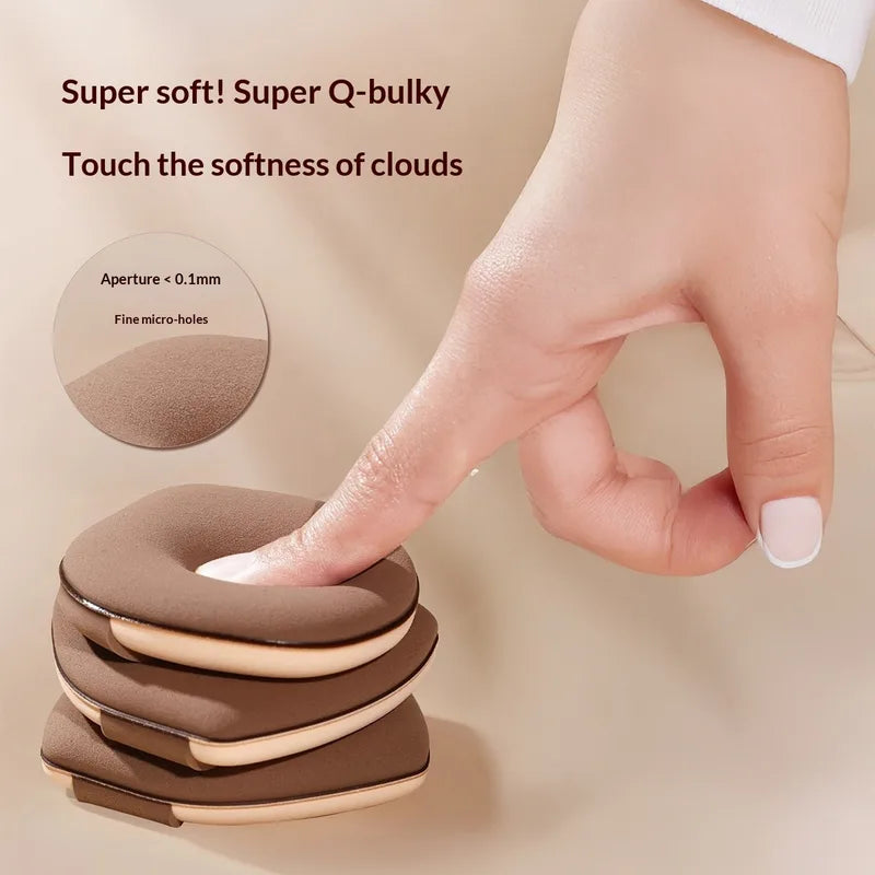 Double-Sided Makeup Sponge Set - Soft Foundation Blender for Wet & Dry Use