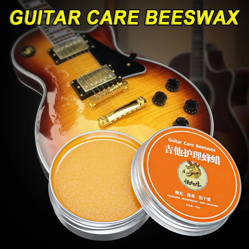 Guitar and String Instrument Polishing Wax - Natural Beeswax Care Oil for Wood Maintenance