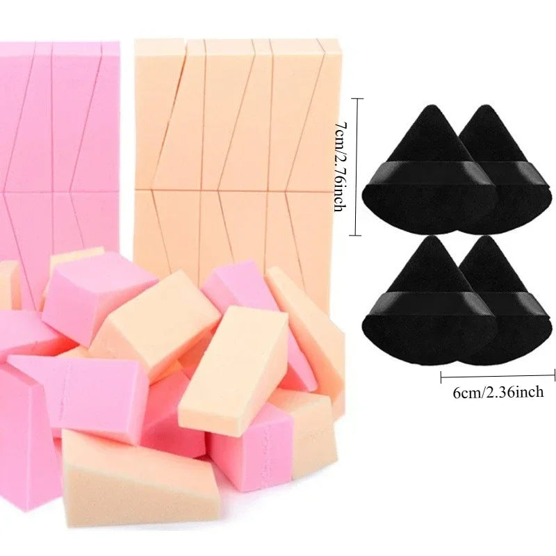 Mini Latex-Free Makeup Sponges Triangle Puff Set for Foundation Blush Eye Shadow