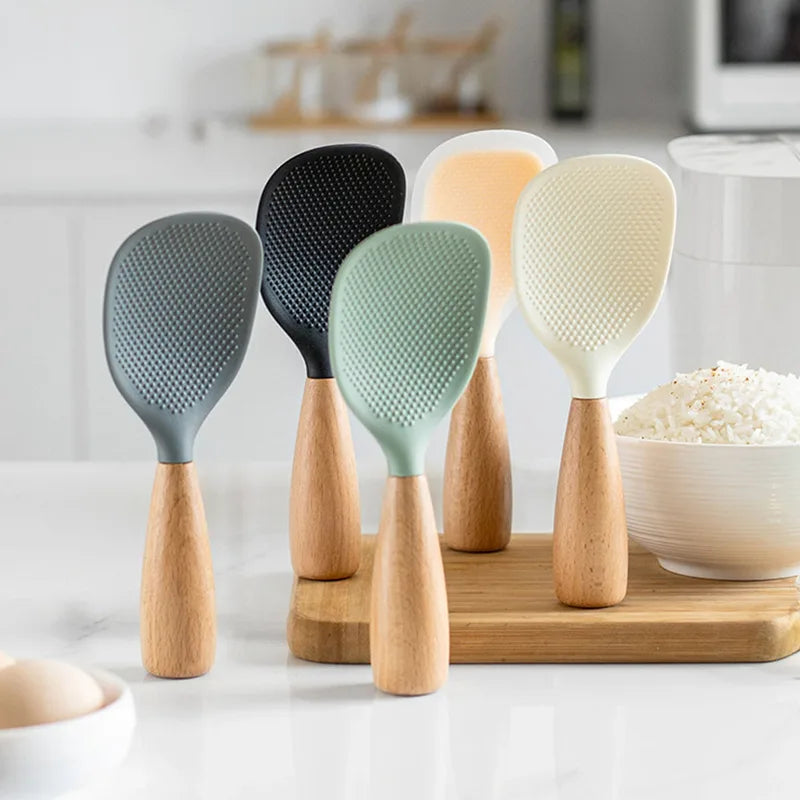 Silicone Cooking Spoon Non-Stick Heat-Resistant Kitchen Utensil - Durable & Anti-Scalding