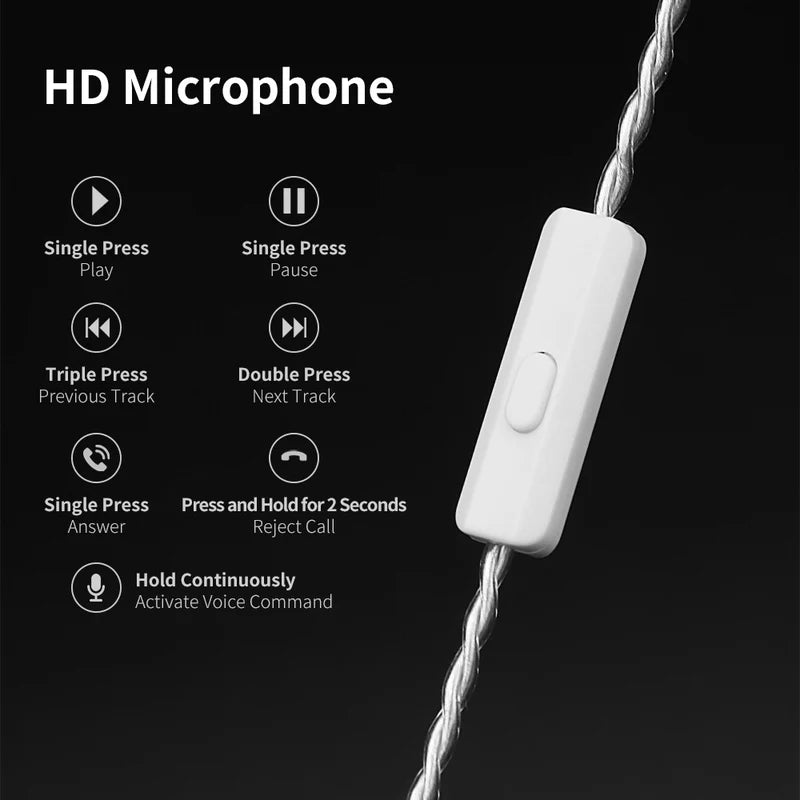 Type-C Earphone Cable Replacement for KZ, CCA, TRN, and Similar Earphones