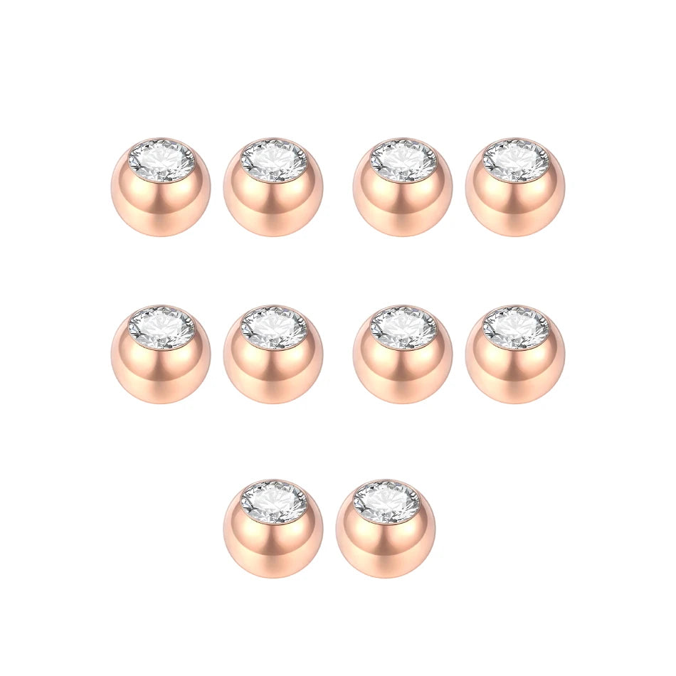 10pcs Stainless Steel Body Piercing Replacement Balls – Labret, Tongue, Belly, Eyebrow Jewelry