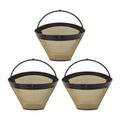 Stainless Steel Cone Shape Reusable Coffee Filter Mesh Basket - Fits 4# Coffee Makers