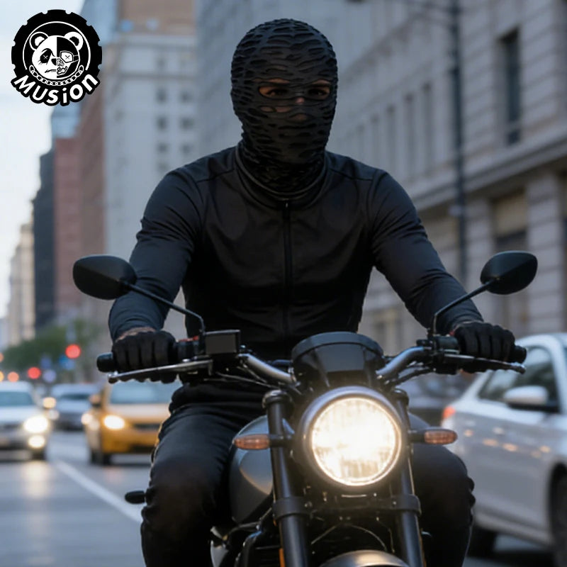 Gothic Punk Distressed Face Mask - Windproof Breathable Balaclava for Skiing Cycling Halloween