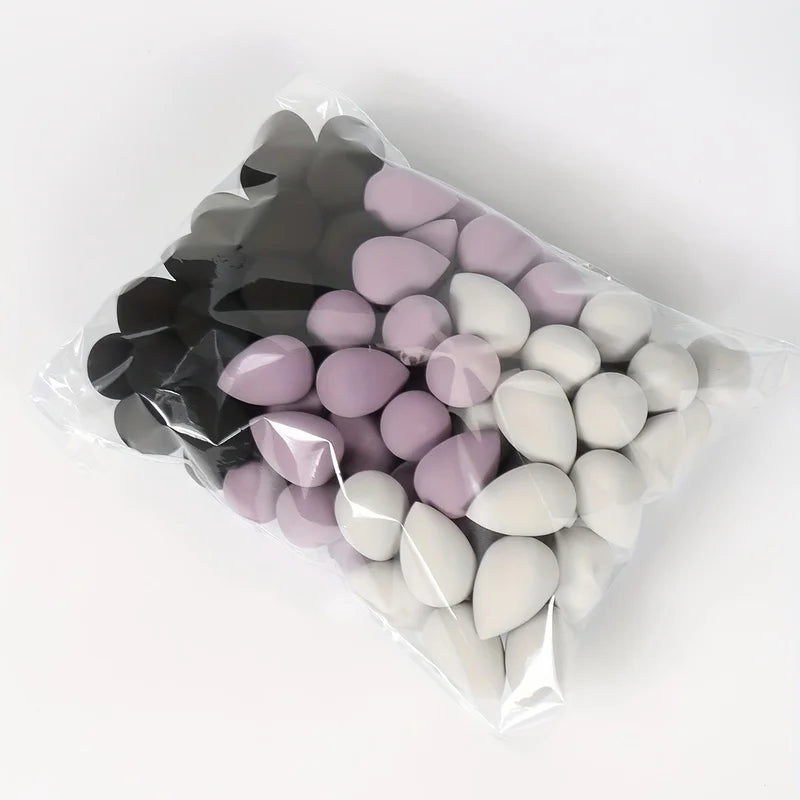Mini Makeup Sponge Set 50pcs - Flawless Foundation Blending Wet Dry All Skin Types
