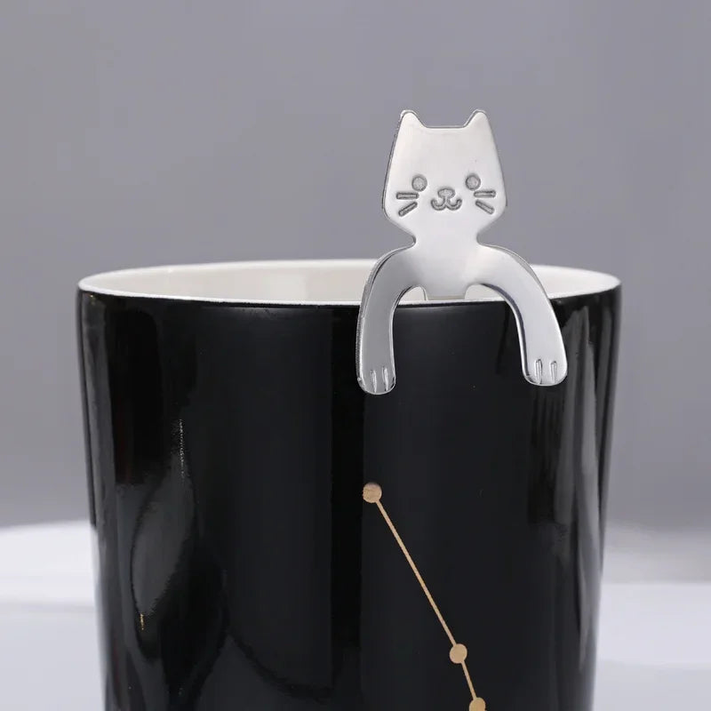 Cute Cat-Shaped Stainless Steel Coffee Spoon - Dessert & Snack Scoop
