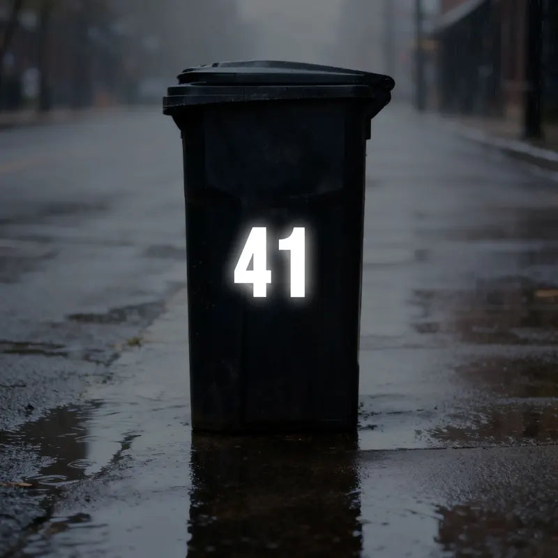 3-Pack Reflective Vinyl Bin Stickers Waterproof Self-Adhesive Decals for Dumpster Garage Office Parking
