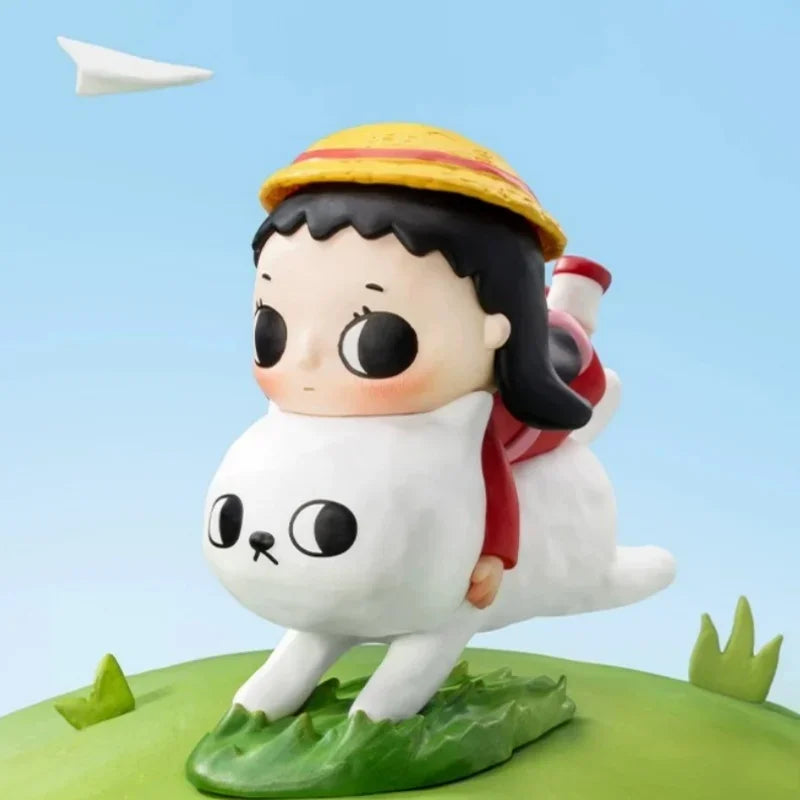 Pop Mart Nyota Chibi Maruko Chan Series Blind Box Figurines Kawaii Home Decor Toys