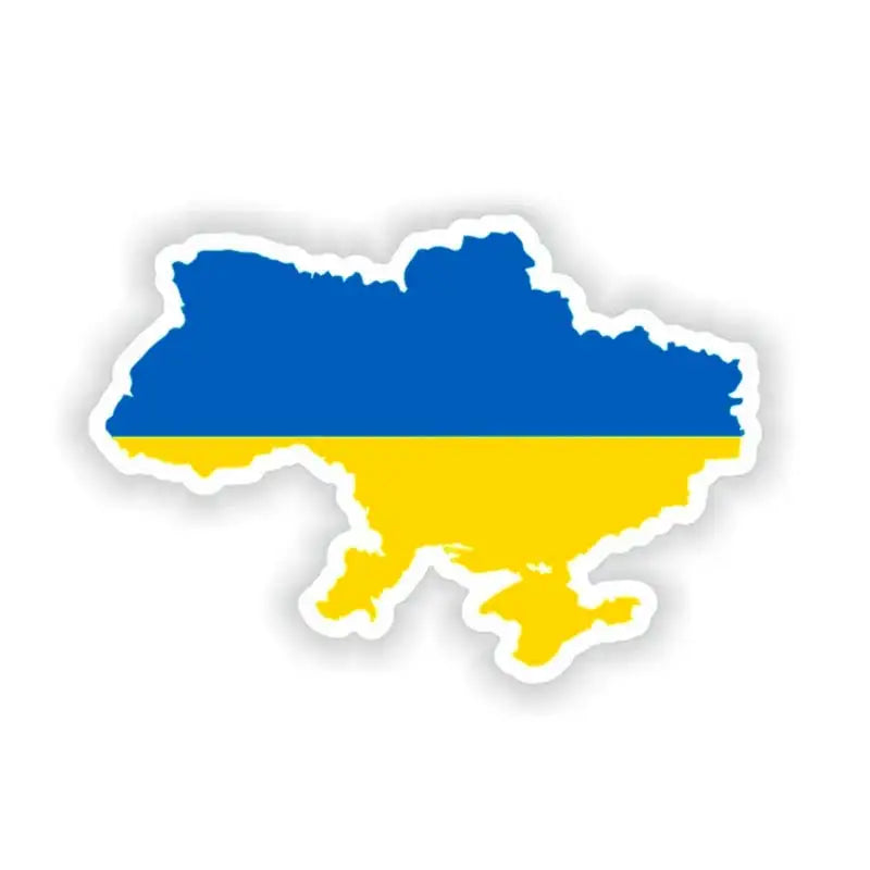 Ukraine Flag Round Wall Sticker - Waterproof Removable Decal for Laptop, Fridge, Guitar, Motorcycle Helmet & More