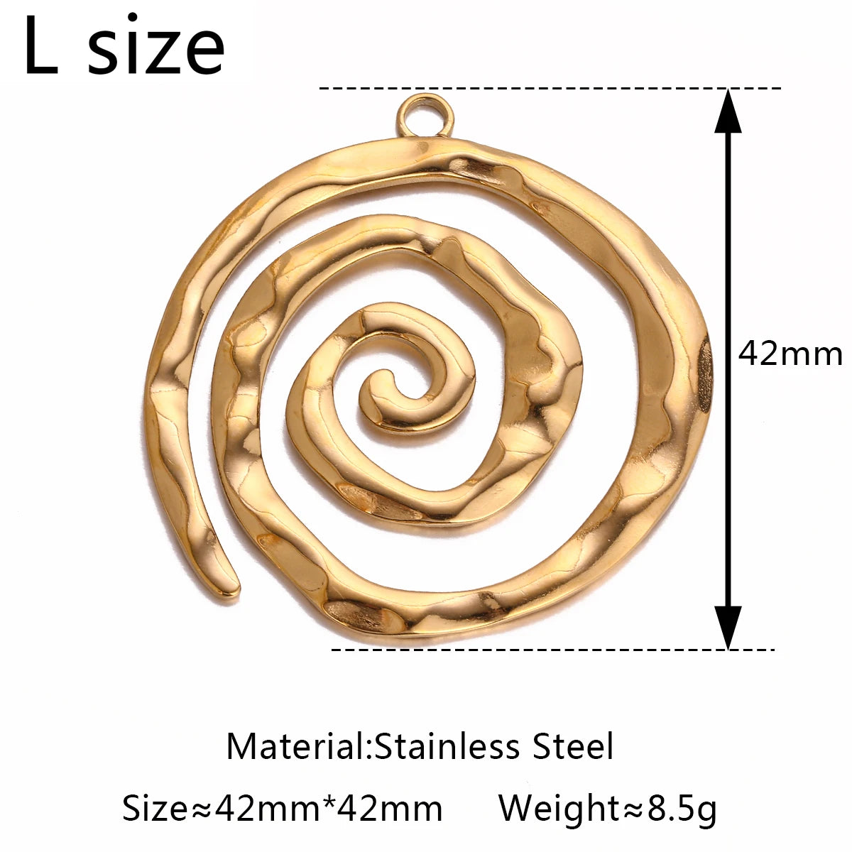 Set of 3 Stainless Steel Spiral Charms for Jewelry Making DIY Pendants and Accessories