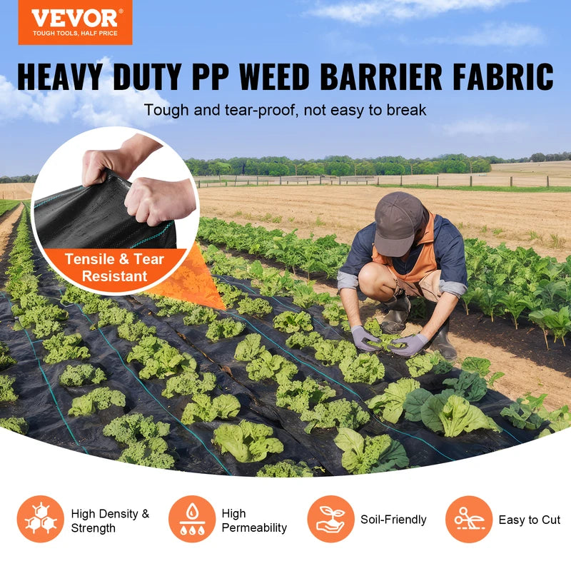 Heavy Duty Landscape Fabric 3x50 ft Weed Barrier Geotextile for Garden & Landscaping
