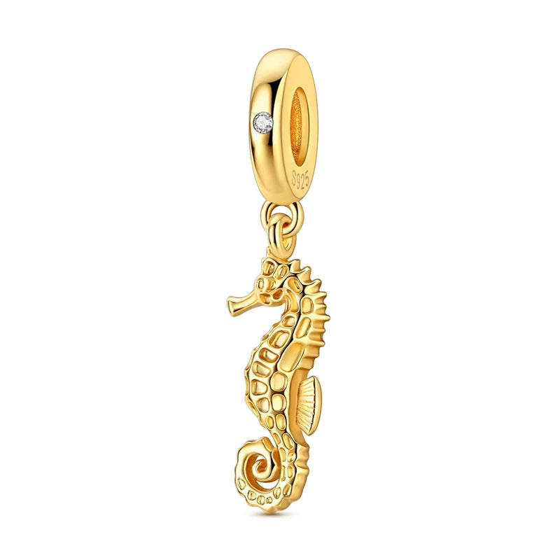 Summer Series Sterling Silver Charms Bead Marine Life Pendant Jewelry Gift