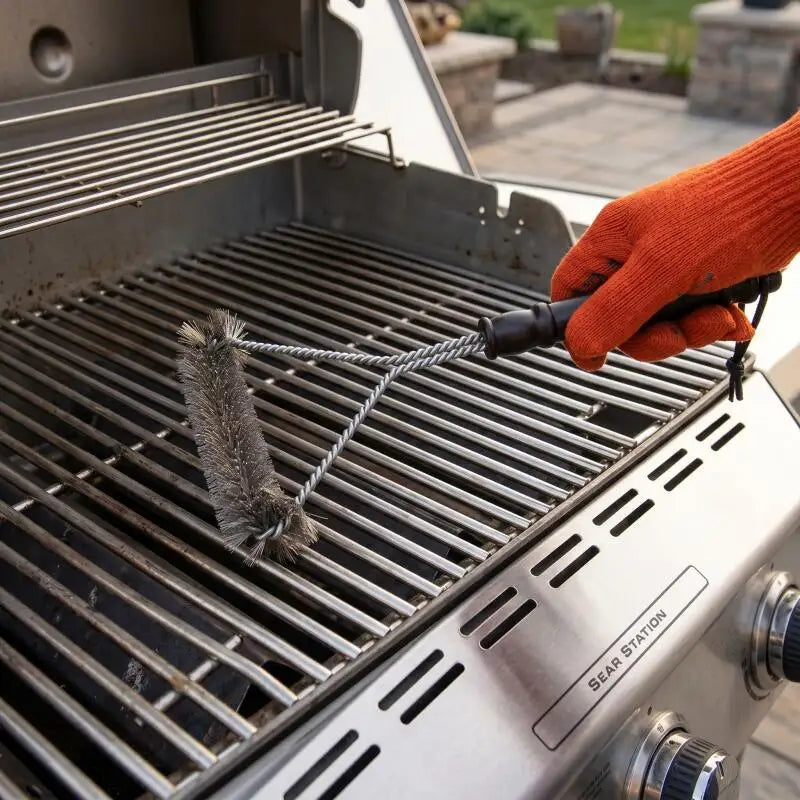 Stainless Steel BBQ Grill Brush Cleaning Tool Non-Stick Bristles Accessories