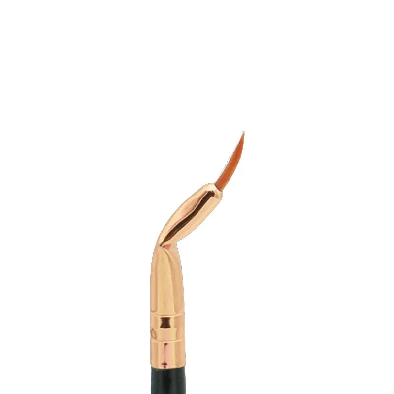 Angled Eyeliner Makeup Brush Precision Bent Ferrule for Gel Liquid Powder Eye Liner