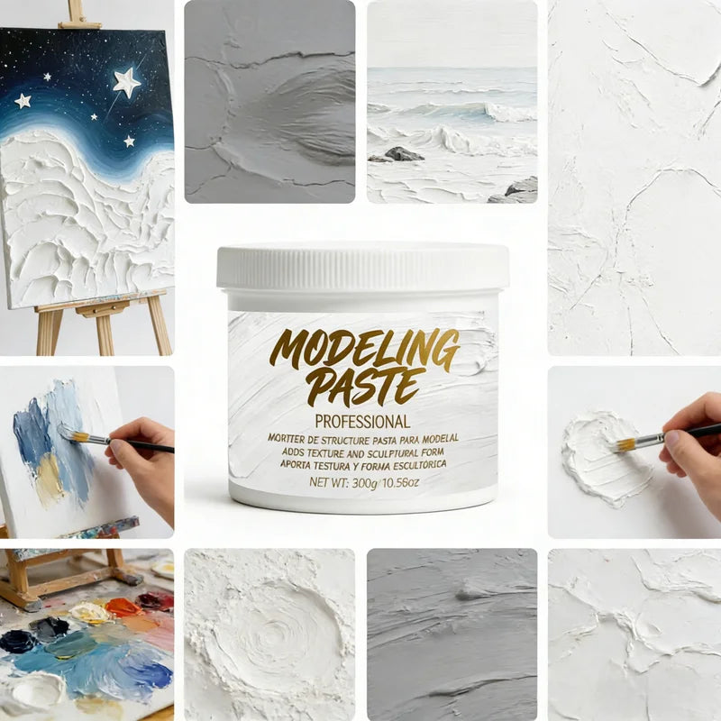 300g Textured Modeling Paste for Artists - Quick-Dry, No-Crack Acrylic Medium