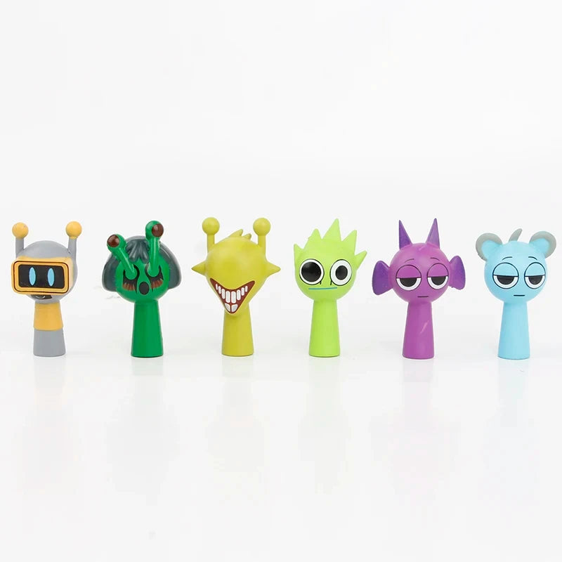 24pcs Mini Action Figure Toy Set Cartoon Movie Sprunki Wenda Dolls Kids Gift