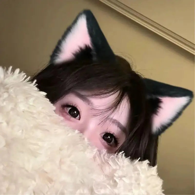 Cute Plush Cat Ear Headband for Halloween Cosplay and Parties