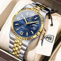 Men's Waterproof Luminous Sport Wristwatch with Date - Stainless Steel Quartz Business Watch