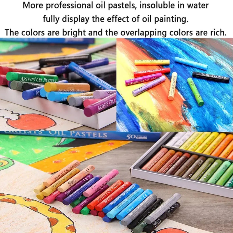 Artist Oil Pastel Set 12/25/50 Colors - Non-Toxic Drawing & Painting Crayons