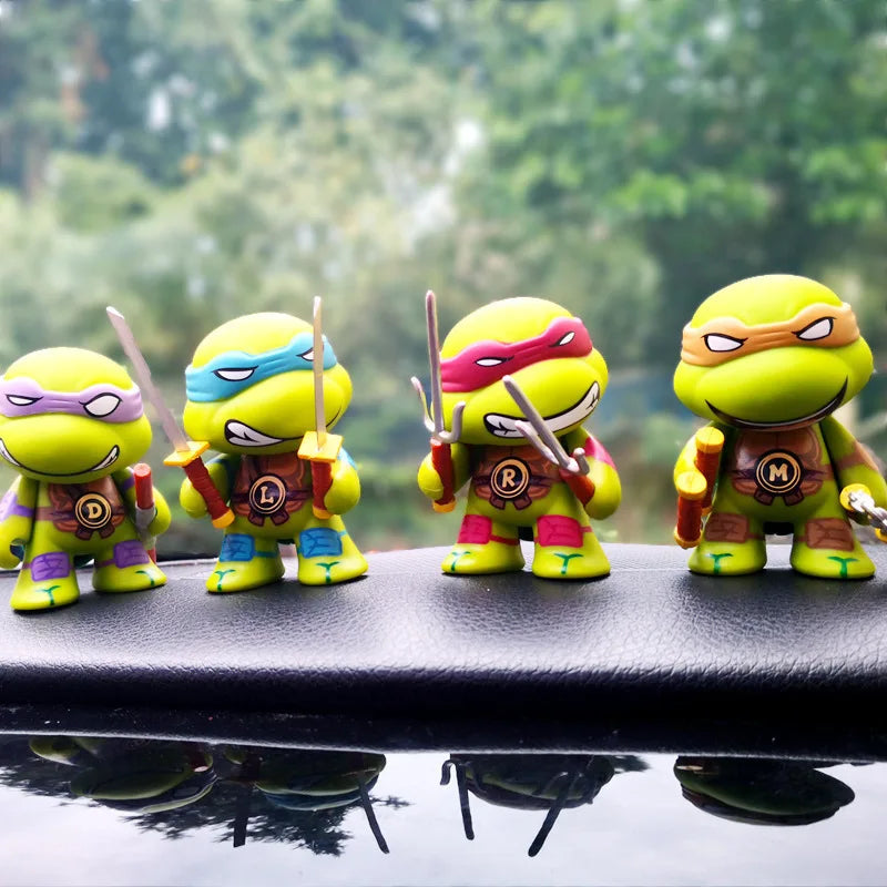 4-Piece Ninja Turtle TMNT Action Figures Set with Movable Joints for Kids and Birthday Gifts