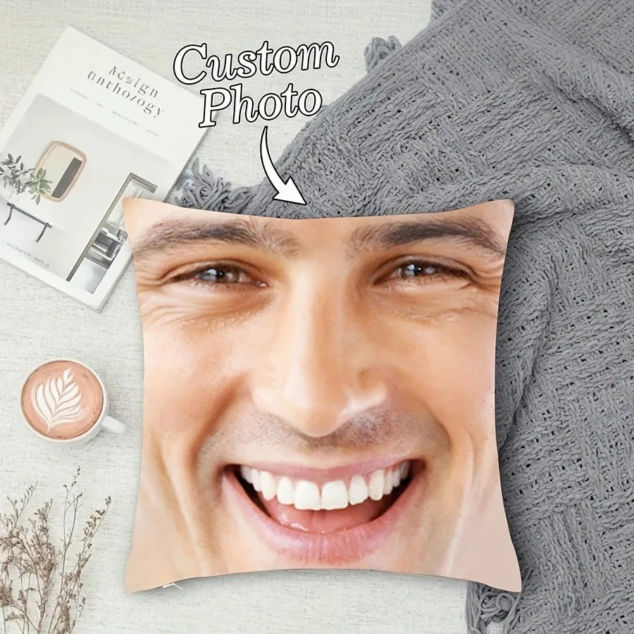 Custom Face Photo Pillowcase - Personalized Cushion Cover for Home Decor