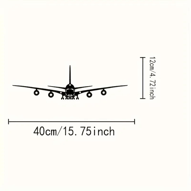 Iron Wall Art Sculpture - Rustic Metal Airplane Wall Decor for Home & Office