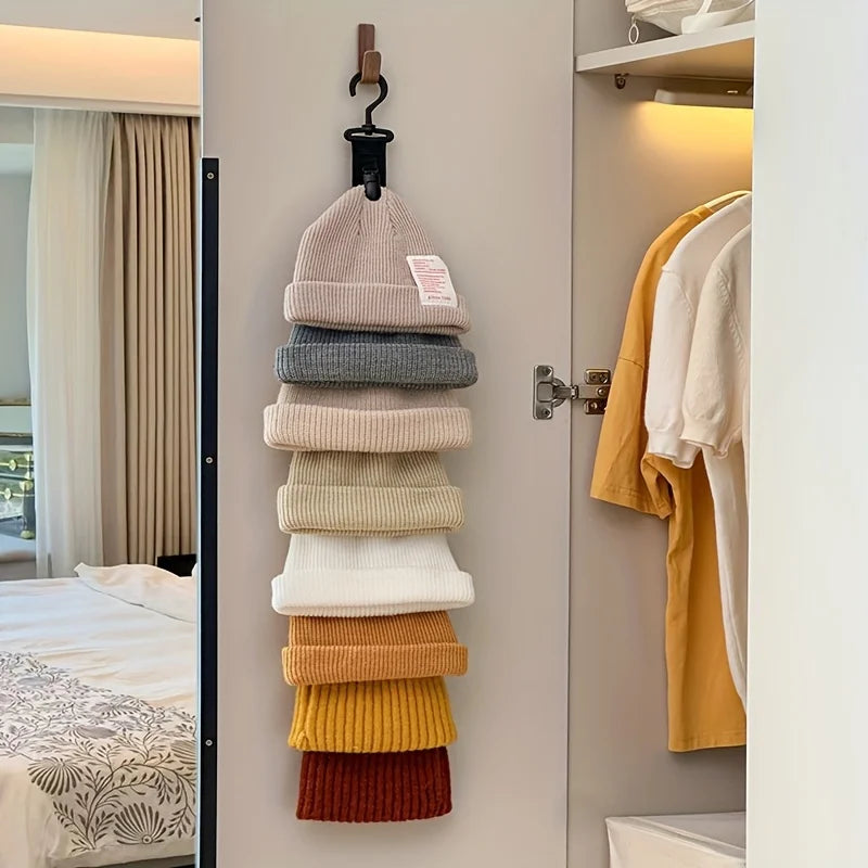 Over the Door Cap Rack Organizer Holds 8 Baseball Hats Adjustable Closet Hanger