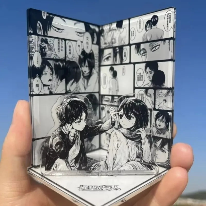 Attack on Titan Acrylic Scene Sign - Mikasa & Eren Anime Desktop Decoration