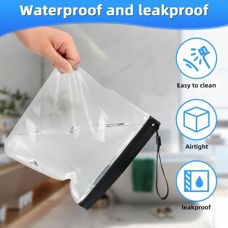 2pcs Waterproof Travel Cosmetic Storage Bags Leakproof EVA Reusable Organizer