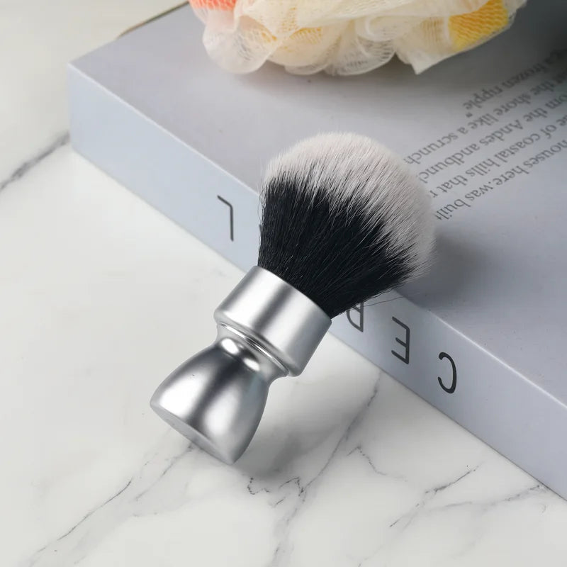 Heavy Metal Handle Synthetic Hair Tuxedo Knot Shaving Brush for Men