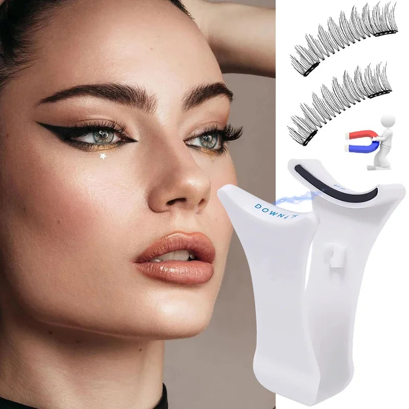 Magnetic Eyelash Extension Applicator Tweezer Clip Curler for False Lashes