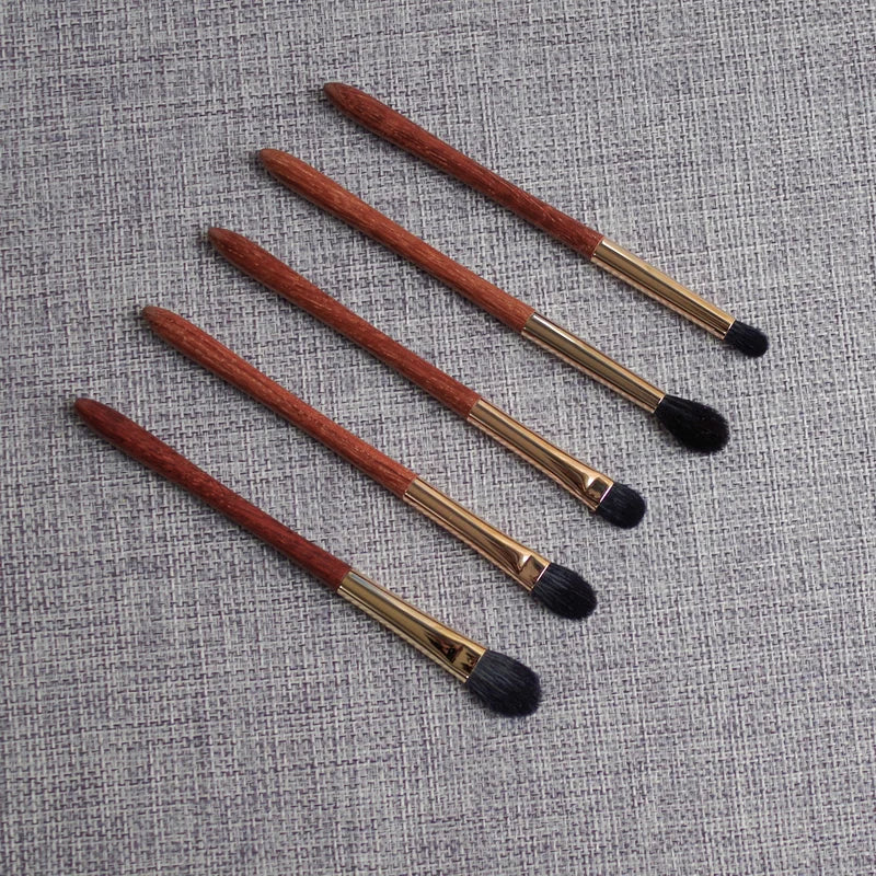 Professional Handmade Makeup Brush Set - Soft Saikoho Goat Hair Eye Shadow Blending Brushes with Rosewood Handles
