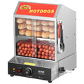 Stainless Steel Hot Dog Steamer with Temperature Control 27/37L Dual Tiers