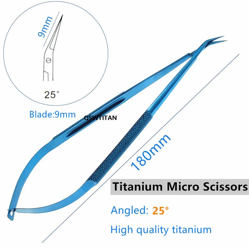 Titanium Microsurgical Micro Scissor Angled Shears for Neurosurgery & Cardiovascular Use