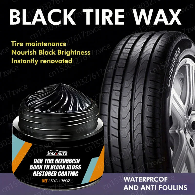 Car Tire Restorer Wax Kit - Long-Lasting Black Gloss & Plastic Renovation