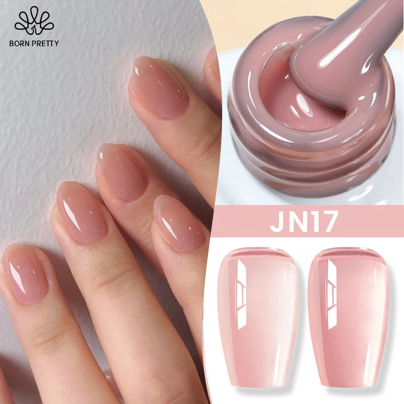 10ml Gel Nail Polish - Transparent Pink, Nude, Red & More for Salon & Home