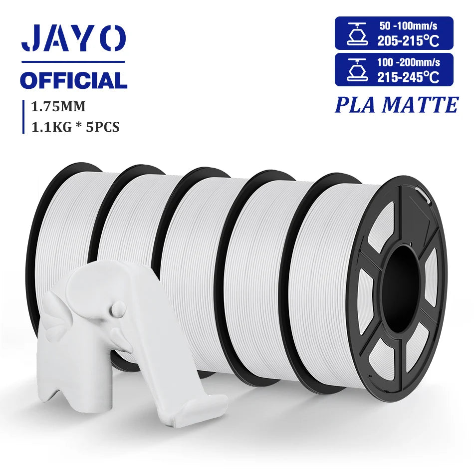 3D Printer Filament Set PLA PETG Silk Wood Marble 1.75mm 5 Rolls 1.1KG