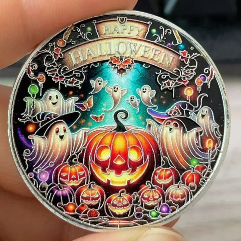 Halloween Pumpkin Ghost Coin Collectible Coin Home Decor Souvenir