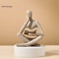 Abstract Thinking Person Sculpture Figurine - Modern Resin Home Decor for Bookshelf