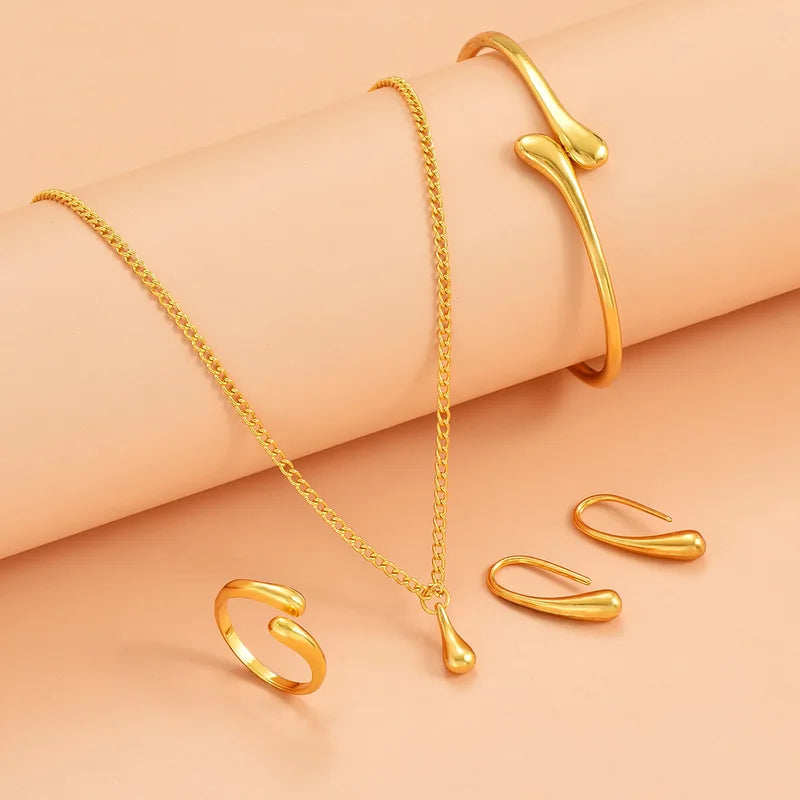 Water Drop Jewelry Set - Necklace, Bracelets, Rings & Earrings - Gift Set