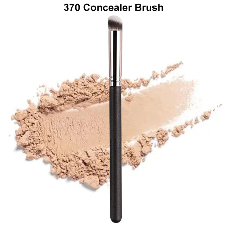 Set of 3 Beveled Foundation & Concealer Makeup Brushes - Synthetic, Seamless Cover