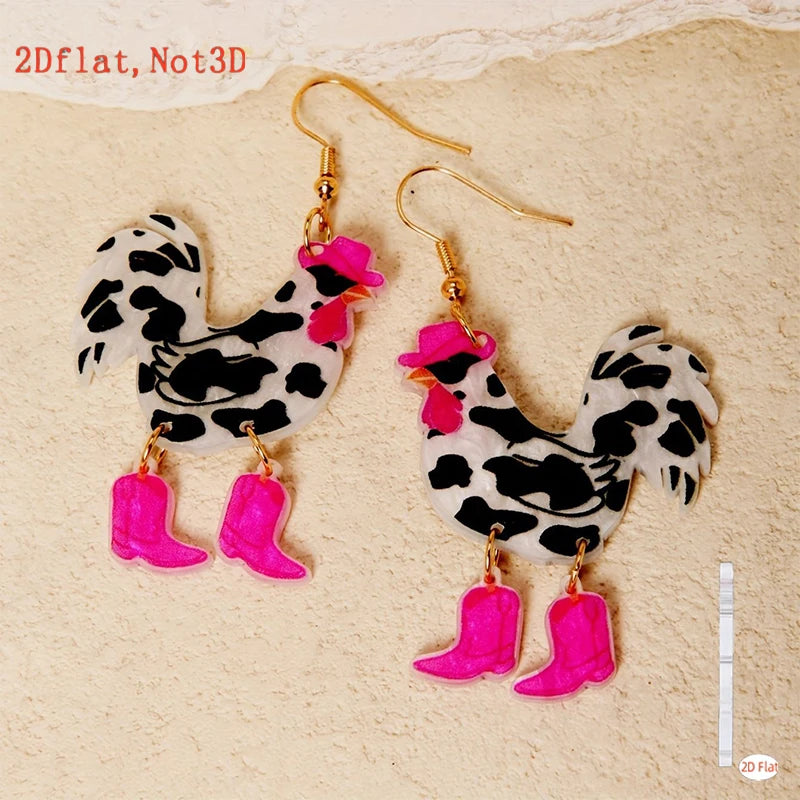 European American Cross Border Chicken Earrings Christmas Animal Jewelry