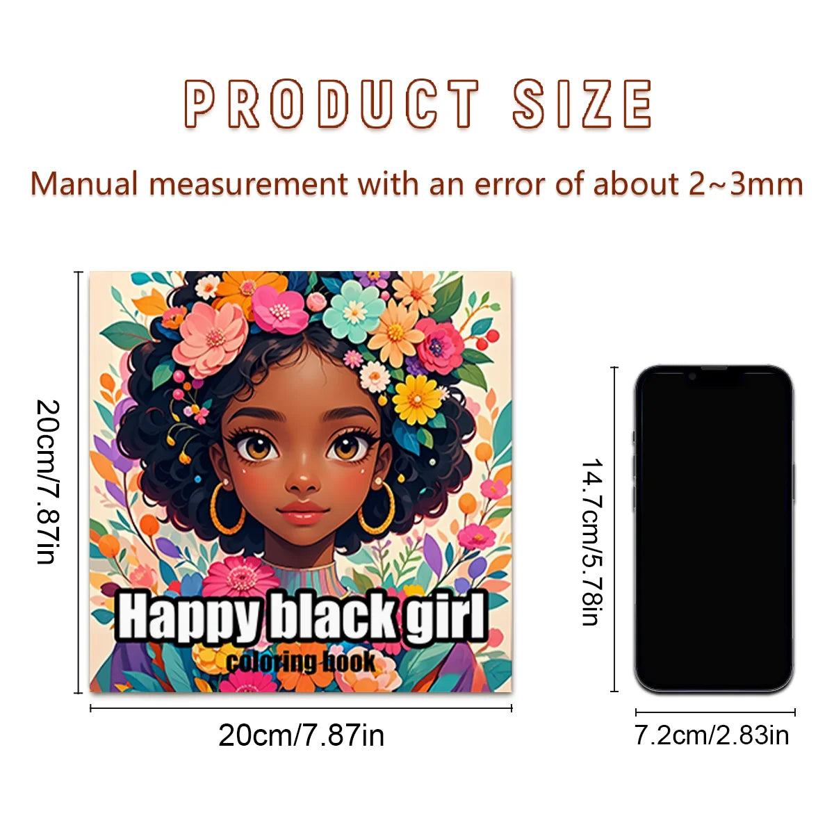 Black Coloring Book for Dark-Skinned Girls - Thick Pages Creative Expression