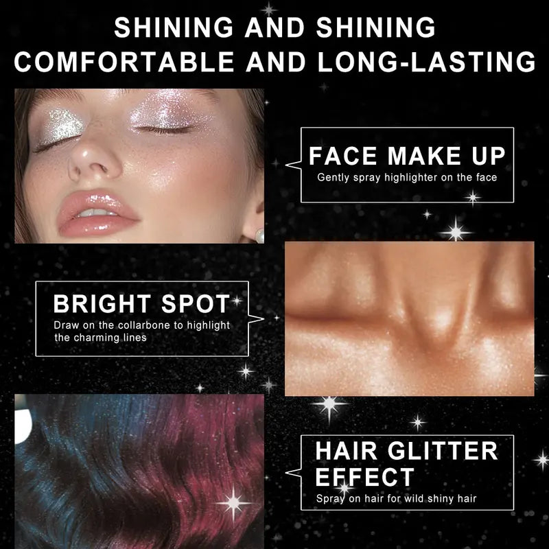 100ml Glitter Spray - High Gloss Sparkling Body Hair & Clothing Shine