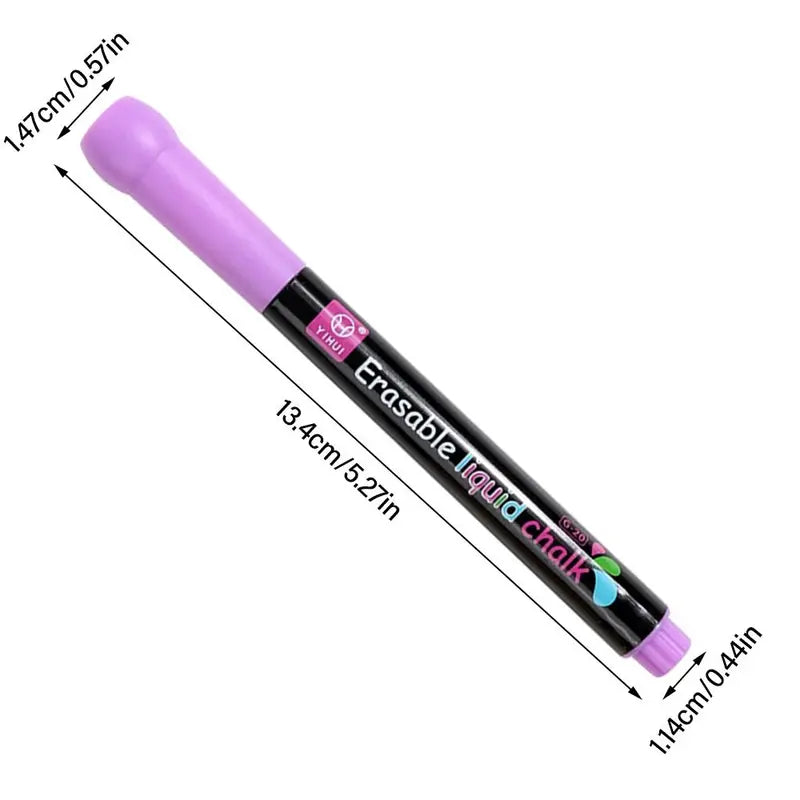 Dust-Free Erasable Whiteboard Chalk Marker Pen Set - 9 Vibrant Colors