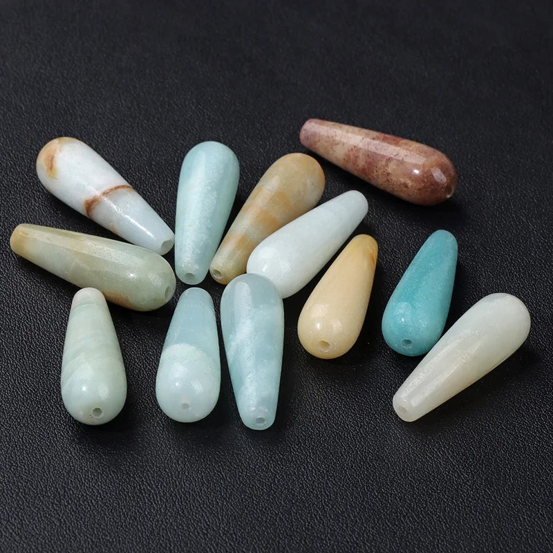 Natural TearDrop Chalcedony Beads Water Drop Jasper Beads for DIY Jewelry Making - Wholesale