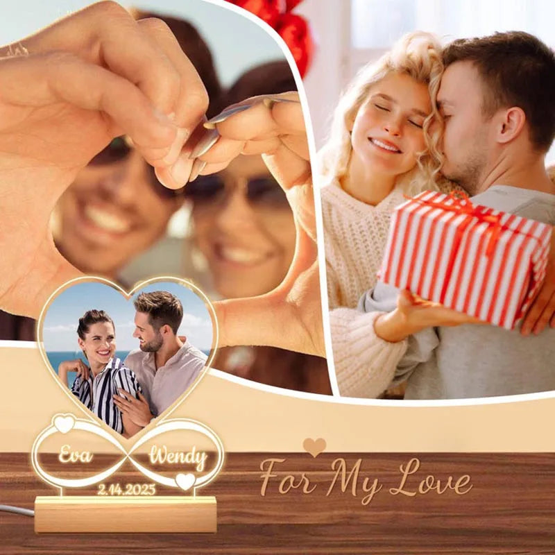 Personalized Couple Photo Frame Acrylic Plaque Wedding Anniversary Keepsake